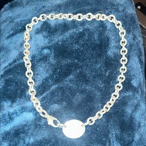 Tiffany & Co.Silver Round Tag Link Necklace 800$